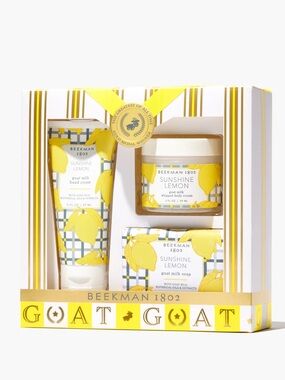 Beekman 1802 Sunshine Lemon 3 Piece Discovery Gift Set- limited edition, hydrate
